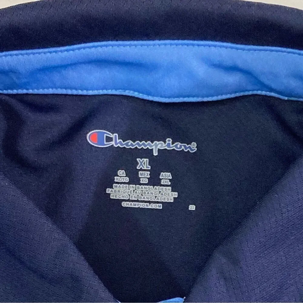 Carolina Tar Heels Shirt Men’s XL Navy Blue Champion Polo Short Sleeve Casual - Picture 6 of 10